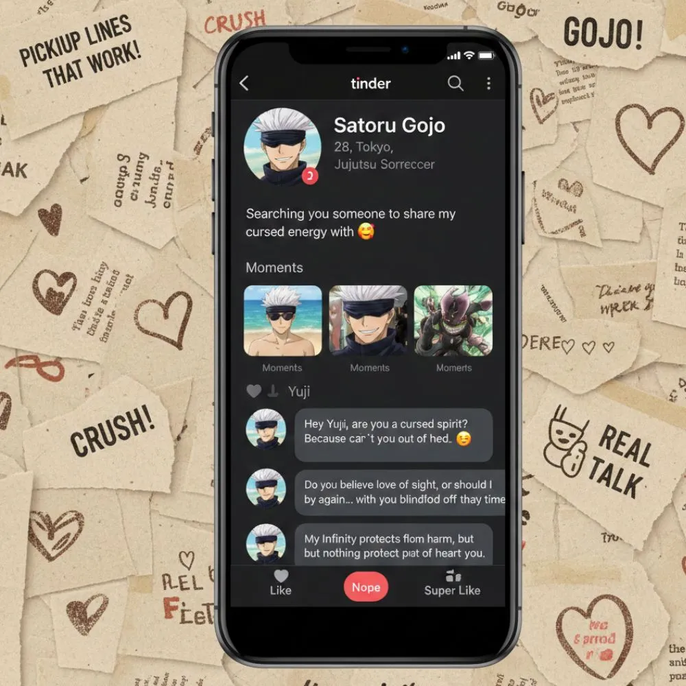 gojo pick up lines tinder