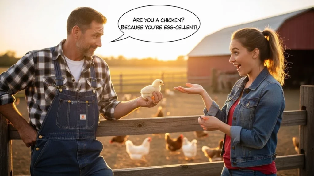 Are You a Chicken Farmer Pick Up Line