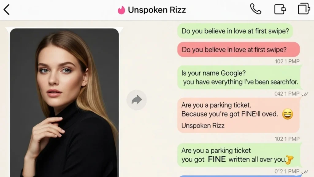 Unspoken Rizz Pick Up Lines for Tinder