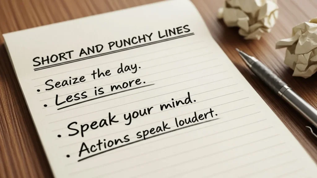 Short and Punchy Lines