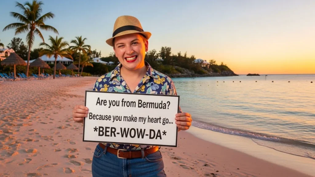 Cheesy Bermuda Pick Up Lines