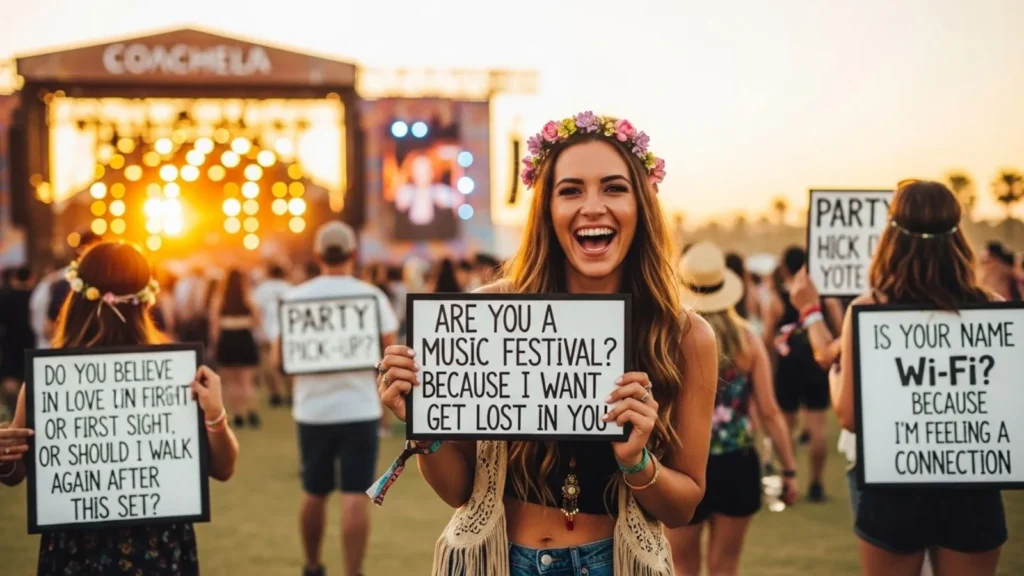 Party & Music-Themed Coachella Pick Up Lines
