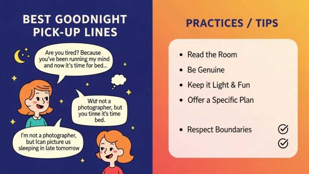 Best Goodnight Pick Up Lines Practices / Tips