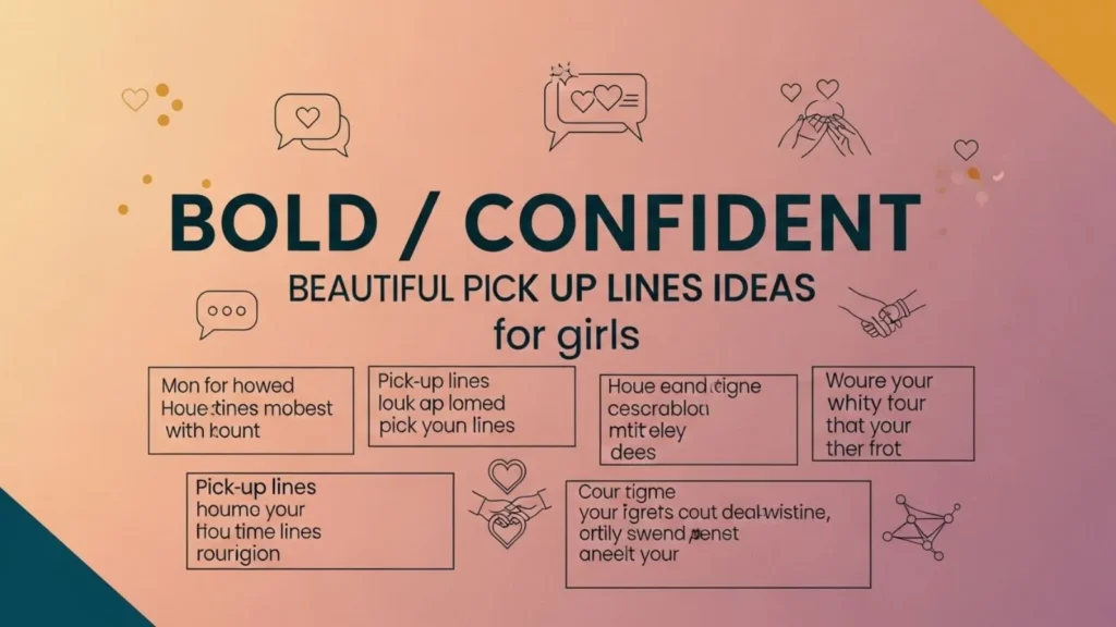 Bold / Confident Beautiful Pick Up Lines Ideas