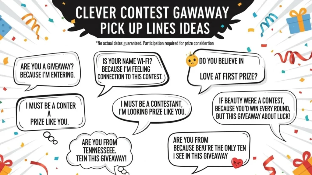 Clever Contest Giveaway Pick Up Lines Ideas