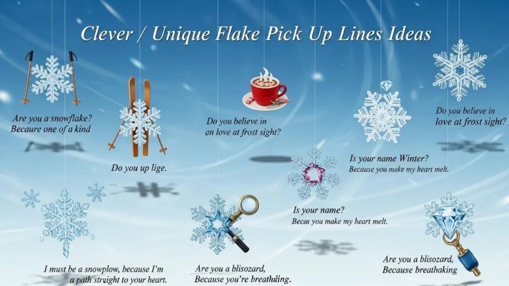 Clever / Unique Flake Pick Up Lines Ideas