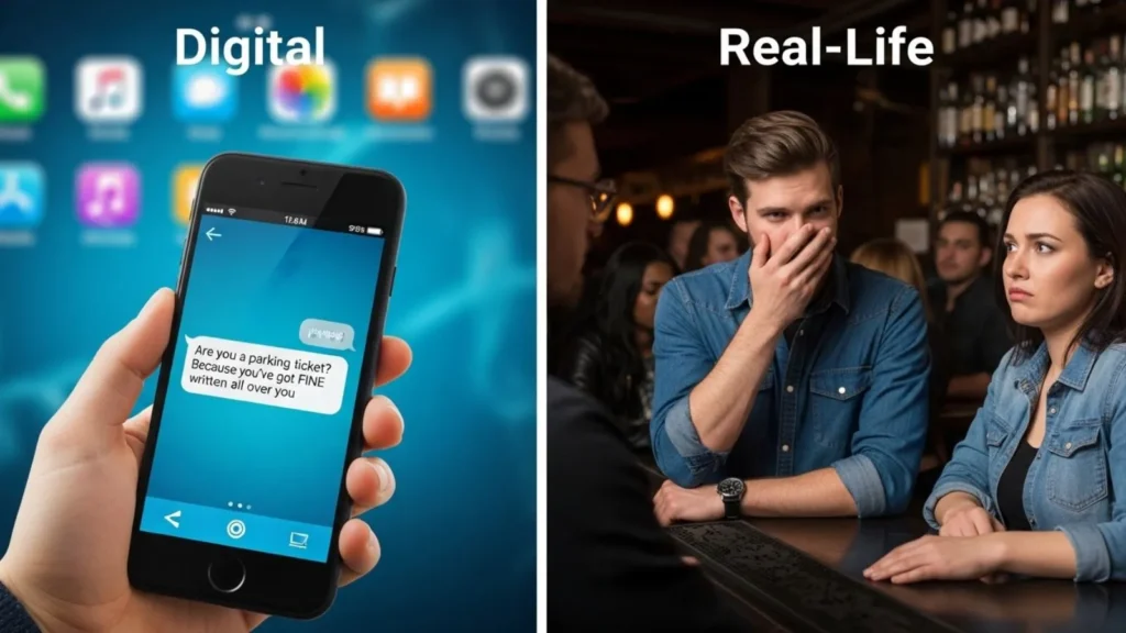 Digital vs Real-Life Flake Pick Up Lines
