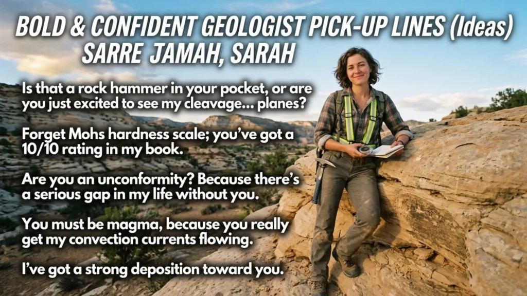 Bold & Confident Geologist Pick Up Lines Ideas