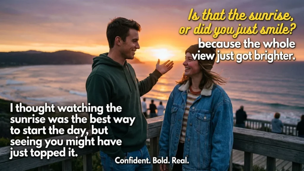 Bold Sunrise Pick Up Lines Ideas Confident