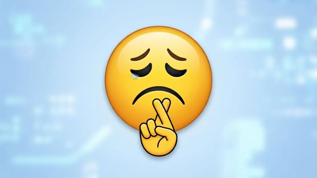 Sad Fingers Crossed Emoji