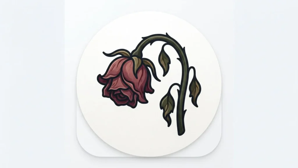 Stylish Wilted Rose Emoji
