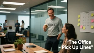 Read more about the article 923+ The Office Pick Up Lines for Social Media for (2026)<p class="post-updated-date">🕓 <span class="updated-label">Last updated on</span> <time datetime="2025-12-04T10:42:45+00:00">December 4, 2025</time></p><script type="application/ld+json">
        {
          "@context": "https://schema.org",
          "@type": "BlogPosting",
          "mainEntityOfPage": {
            "@type": "WebPage",
            "@id": "https://pickupsy.com/the-office-pick-up-lines/"
          },
          "datePublished": "2025-11-25T10:06:55+00:00",
          "dateModified": "2025-12-04T10:42:45+00:00"
        }
        </script>