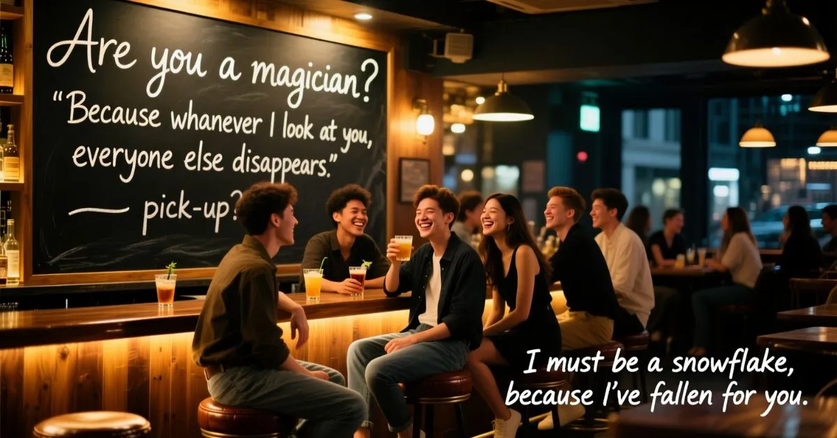 Read more about the article 635+ Bar Pick Up Lines Everyone Still Loves Cute & Funny (2026)