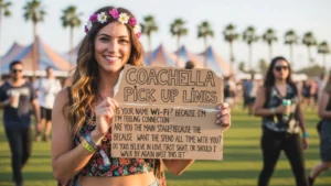 Read more about the article 103+ Coachella Pick Up Lines to Impress Anyone for 2026<p class="post-updated-date">🕓 <span class="updated-label">Last updated on</span> <time datetime="2026-03-14T16:20:18+00:00">March 14, 2026</time></p><script type="application/ld+json">
        {
          "@context": "https://schema.org",
          "@type": "BlogPosting",
          "mainEntityOfPage": {
            "@type": "WebPage",
            "@id": "https://pickupsy.com/coachella-pick-up-lines/"
          },
          "datePublished": "2026-03-14T16:20:17+00:00",
          "dateModified": "2026-03-14T16:20:18+00:00"
        }
        </script>