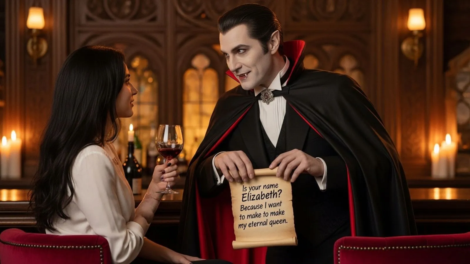 Read more about the article 99+ Dracula Pick Up Lines That Bite Hard 💋for 2026