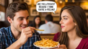Read more about the article 105+ Flirty Fries Pick Up Lines You Need to Try for 2026<p class="post-updated-date">🕓 <span class="updated-label">Last updated on</span> <time datetime="2026-03-08T14:52:27+00:00">March 8, 2026</time></p><script type="application/ld+json">
        {
          "@context": "https://schema.org",
          "@type": "BlogPosting",
          "mainEntityOfPage": {
            "@type": "WebPage",
            "@id": "https://pickupsy.com/fries-pick-up-lines/"
          },
          "datePublished": "2026-03-08T14:52:26+00:00",
          "dateModified": "2026-03-08T14:52:27+00:00"
        }
        </script>