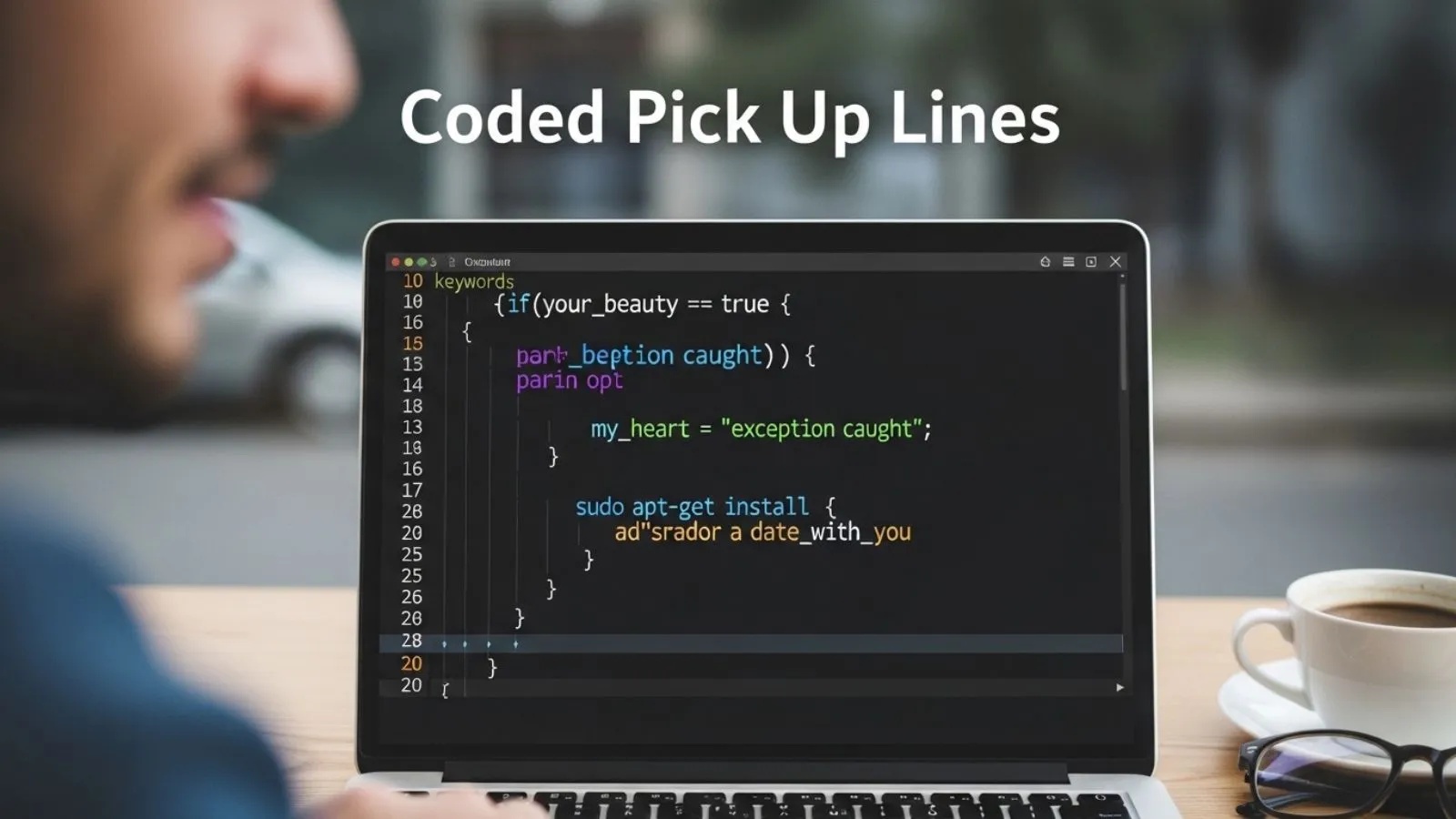 You are currently viewing 108+ Coded Pick Up Lines to Level Up Your Game for 2026<p class="post-updated-date">🕓 <span class="updated-label">Last updated on</span> <time datetime="2026-04-21T05:44:34+00:00">April 21, 2026</time></p><script type="application/ld+json">
        {
          "@context": "https://schema.org",
          "@type": "BlogPosting",
          "mainEntityOfPage": {
            "@type": "WebPage",
            "@id": "https://pickupsy.com/coded-pick-up-lines/"
          },
          "datePublished": "2026-04-21T05:44:33+00:00",
          "dateModified": "2026-04-21T05:44:34+00:00"
        }
        </script>