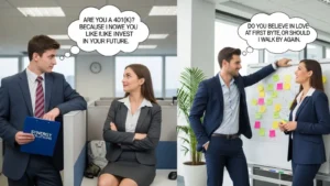 Read more about the article 88+ Corporate Pick Up Lines to Win Hearts Professionally 2026<p class="post-updated-date">🕓 <span class="updated-label">Last updated on</span> <time datetime="2026-04-09T06:31:46+00:00">April 9, 2026</time></p><script type="application/ld+json">
        {
          "@context": "https://schema.org",
          "@type": "BlogPosting",
          "mainEntityOfPage": {
            "@type": "WebPage",
            "@id": "https://pickupsy.com/corporate-pick-up-lines/"
          },
          "datePublished": "2026-04-09T06:31:45+00:00",
          "dateModified": "2026-04-09T06:31:46+00:00"
        }
        </script>