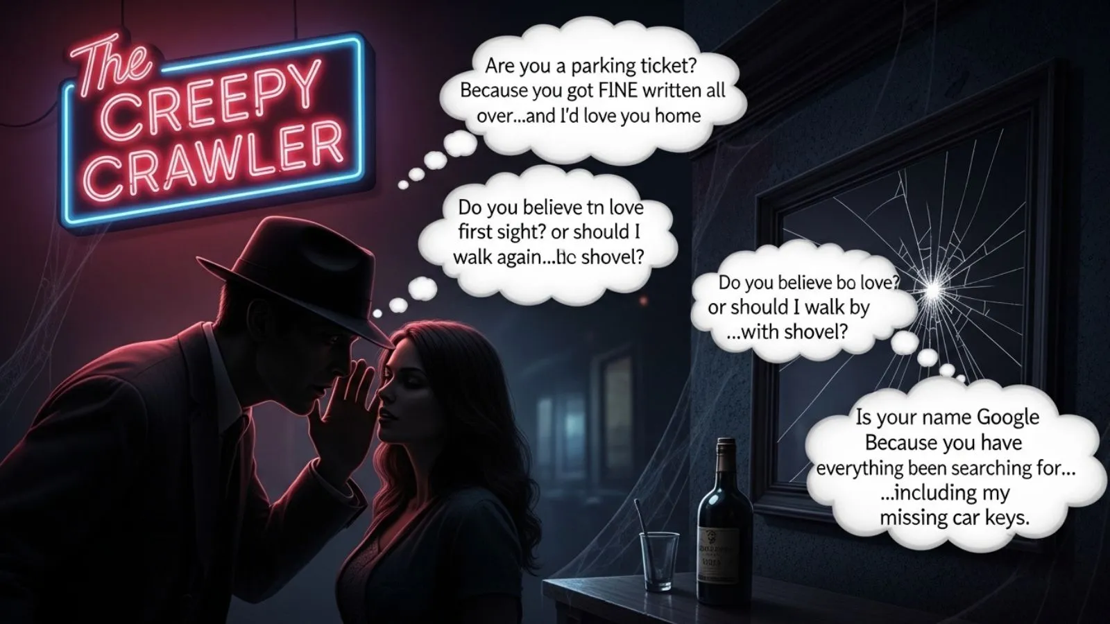 You are currently viewing 109+ Creepy Pick Up Lines That Are Weirdly Irresistible for 2026 😈<p class="post-updated-date">🕓 <span class="updated-label">Last updated on</span> <time datetime="2026-04-16T07:48:54+00:00">April 16, 2026</time></p><script type="application/ld+json">
        {
          "@context": "https://schema.org",
          "@type": "BlogPosting",
          "mainEntityOfPage": {
            "@type": "WebPage",
            "@id": "https://pickupsy.com/creepy-pickup-lines/"
          },
          "datePublished": "2026-04-16T07:48:53+00:00",
          "dateModified": "2026-04-16T07:48:54+00:00"
        }
        </script>