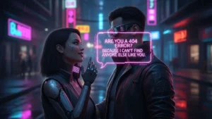 Read more about the article 88+ Cyber Pick Up Lines So Smooth They Feel Like AI Magic 2026<p class="post-updated-date">🕓 <span class="updated-label">Last updated on</span> <time datetime="2026-04-04T06:21:43+00:00">April 4, 2026</time></p><script type="application/ld+json">
        {
          "@context": "https://schema.org",
          "@type": "BlogPosting",
          "mainEntityOfPage": {
            "@type": "WebPage",
            "@id": "https://pickupsy.com/cyber-pickup-lines/"
          },
          "datePublished": "2026-04-04T06:21:40+00:00",
          "dateModified": "2026-04-04T06:21:43+00:00"
        }
        </script>