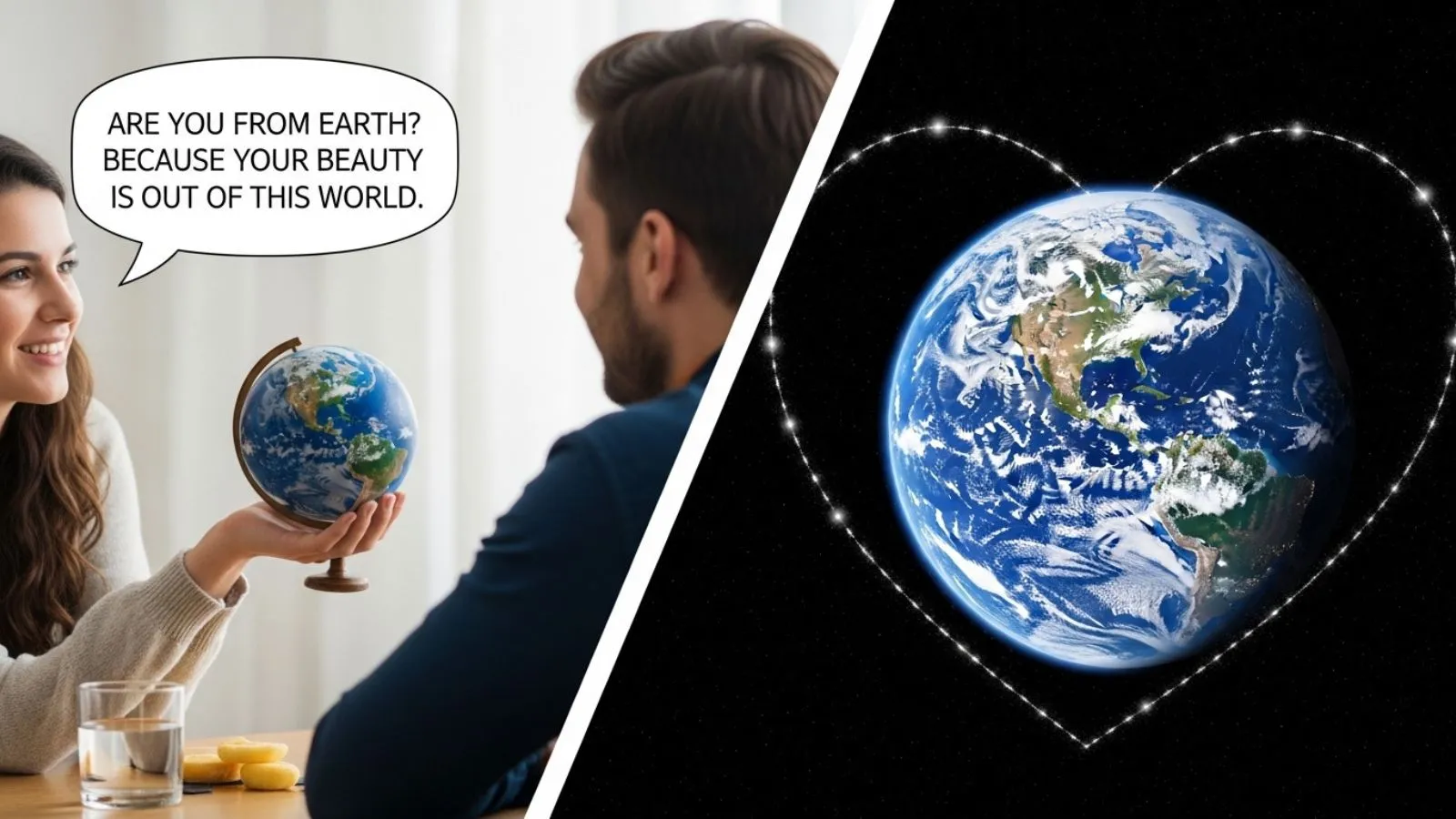 You are currently viewing 143+ Earth Pick Up Lines That Will Make Anyone Fall for You for 2026 🌍<p class="post-updated-date">🕓 <span class="updated-label">Last updated on</span> <time datetime="2026-04-30T09:09:46+00:00">April 30, 2026</time></p><script type="application/ld+json">
        {
          "@context": "https://schema.org",
          "@type": "BlogPosting",
          "mainEntityOfPage": {
            "@type": "WebPage",
            "@id": "https://pickupsy.com/earth-pick-up-lines/"
          },
          "datePublished": "2026-04-30T09:07:36+00:00",
          "dateModified": "2026-04-30T09:09:46+00:00"
        }
        </script>