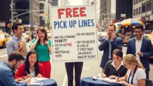 Read more about the article 298+ Free Pick Up Lines That Actually Work in 2026 😍<p class="post-updated-date">🕓 <span class="updated-label">Last updated on</span> <time datetime="2026-04-15T06:45:20+00:00">April 15, 2026</time></p><script type="application/ld+json">
        {
          "@context": "https://schema.org",
          "@type": "BlogPosting",
          "mainEntityOfPage": {
            "@type": "WebPage",
            "@id": "https://pickupsy.com/free-pick-up-lines/"
          },
          "datePublished": "2026-04-15T06:45:19+00:00",
          "dateModified": "2026-04-15T06:45:20+00:00"
        }
        </script>