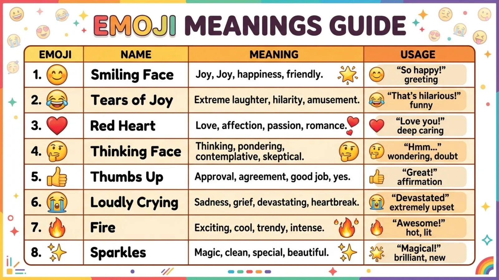 You are currently viewing Emoji Meanings 🥴 Explained in Simple Words for 2026<p class="post-updated-date">🕓 <span class="updated-label">Last updated on</span> <time datetime="2026-05-21T16:39:06+00:00">May 21, 2026</time></p><script type="application/ld+json">
        {
          "@context": "https://schema.org",
          "@type": "BlogPosting",
          "mainEntityOfPage": {
            "@type": "WebPage",
            "@id": "https://pickupsy.com/emoji-meanings/"
          },
          "datePublished": "2026-05-21T16:39:04+00:00",
          "dateModified": "2026-05-21T16:39:06+00:00"
        }
        </script>