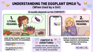 Read more about the article 75 Eggplant Emoji Mean From a Girl? Full Breakdown 🍆 for 2026<p class="post-updated-date">🕓 <span class="updated-label">Last updated on</span> <time datetime="2026-06-11T03:46:55+00:00">June 11, 2026</time></p><script type="application/ld+json">
        {
          "@context": "https://schema.org",
          "@type": "BlogPosting",
          "mainEntityOfPage": {
            "@type": "WebPage",
            "@id": "https://pickupsy.com/eggplant-emoji-meaning-from-a-girl/"
          },
          "datePublished": "2026-06-11T03:46:54+00:00",
          "dateModified": "2026-06-11T03:46:55+00:00"
        }
        </script>